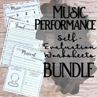 Music Performance Self-Evaluation Worksheets Bundle Digital Resources Thumbnail